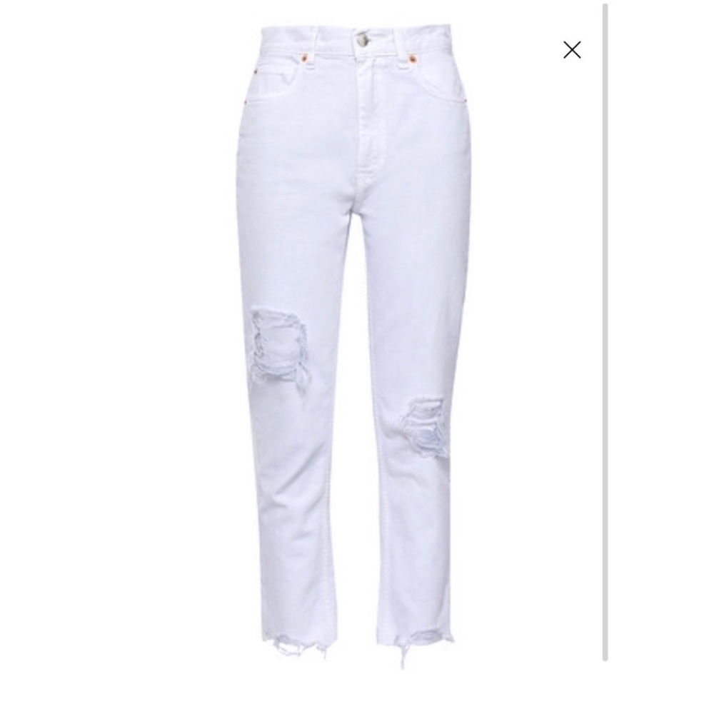 IRO Edwin distressed high rise straight-leg jeans
